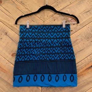 BDG Blue & Black Classic Stretch Mini Skirt S